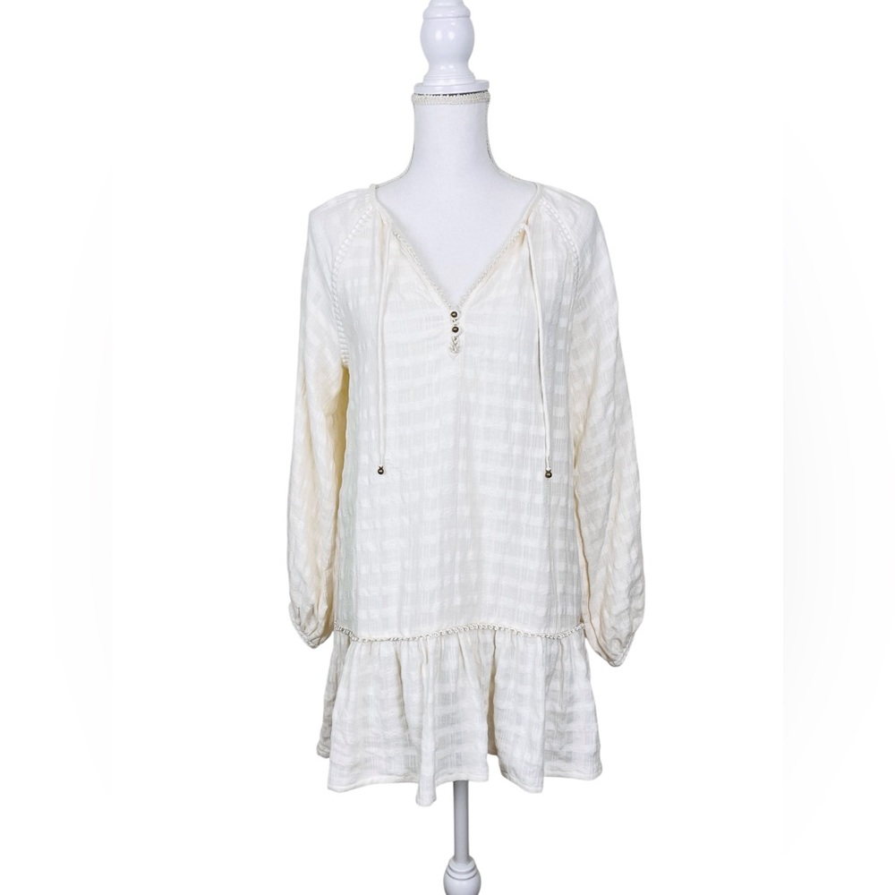 Celina Moon 100% Cotton Boho Tunic Dress in Ivory Size XSmall - Picture 1 of 11